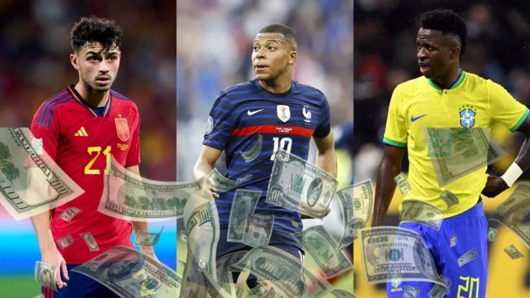 Top 10 jugadores más caros de Qatar 2022 (Millones EUR). Infografía de Vox Populi Consultoría.